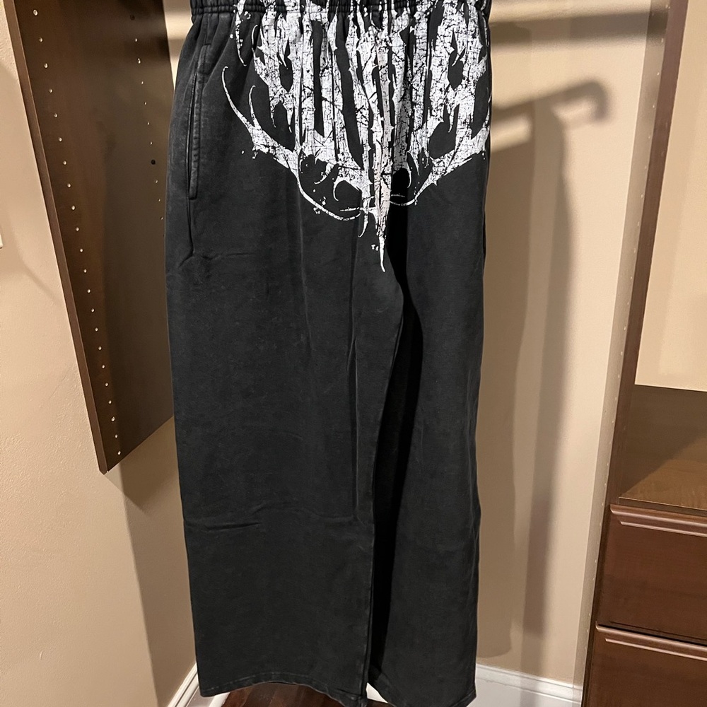 YoungLA Black Sweatpants with White Graphic